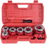 ABN Ratchet Pipe Threader - Galvanized Pipe Threader Kit with 6 Iron Pipe Dies for Threading Metal and PVC Pipes