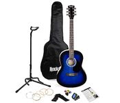 RockJam Acoustic Guitar Kit with Stand, Gig Bag, Tuner, Picks, Plectrum Holder, Spare Strings & Lessons