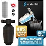 SparkPod Ultra Shower Filter- Shower Head Water Filter & Cartridge- 150 Stage Equivalent, Removes Up to 95% of Chlorine, Heavy Metals for Soft Hair and Skin (Vintage Oil Rubbed Bronze)