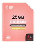 Three 25GB Data SIM Card – for Portable WiFi, Routers & Phones – Preloaded Monthly Until February 2028 – Dual Network (Three & Vodafone) Stronger Coverage