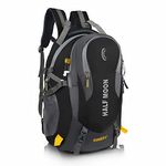 Half Moon 45L Hammer Waterproof Rucksack Bags for Men/Trekking Bags for Men, Black | With 17.3" Laptop Compartment & Rain cover | For Trekking, Travel Backpack for Men & Women with 1 Year Warranty