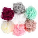 KPSHIRE Pack of 6 Shower Puff Bath Sponge - Extra Soft Body Exfoliating Shower Sponge | Multicolor Skin Cleaning Bath Shower Scrunchie - Bath Scrubber for Body | Shower Loofah for Baby & Adults