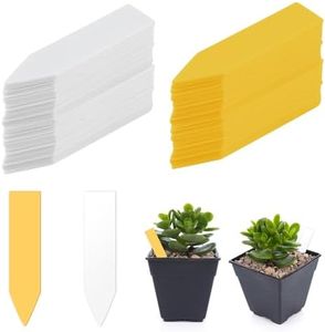Joynine 200 Etiqueta Plantas 5x1cm Mini Etiquetas Semillas Etiqueta Jardín Plástico Etiqueta Jardinería Impermeables Ideales para Jardinería Exterior Plantas en Plástico Duradero Blanco/Amarillo
