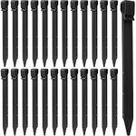 LATERN 25Pcs Plastic Ground Stakes, 25CM Heavy Duty Landscape Edging Stakes Tent Pegs Anchor Spikes for Outdoor Garden Lawn Edging Terrace Board Tents (Black)