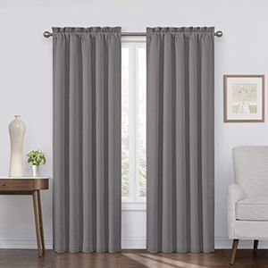 Eclipse 11048042X063GRE Corinne Blackout 42-Inch by 63-Inch Window Single Curtain Panel, Grey