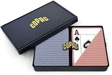 Copag Export Design 100% Plastic Playing Cards, Poker Size (Standard) Jumbo Index Red/Blue Double Deck Set