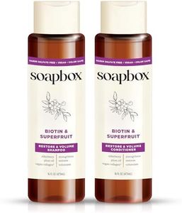 Soapbox Biotin & Superfruit Shampoo & Conditioner Set with Vegan Collagen, Aloe and Shea Butter, Pack of 2 Sulfate Free, Paraben & Silicone Free, Color Safe and Vegan Hair Products, 16 Ounces Each