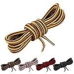 Yafe 5 Pairs Working Boot Laces(150cm/59”), Round Boot Laces for Walking Boots Heavy Duty, Shoelaces for Hiking,Walking, Outdoor Boots, Wear-Resistant and Sturdy Boot Laces 0.4cm/0.16'' in Diameter