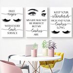 Beauty Salon Wall Decor Eyelashes Guide Poster Makeup Wall Art Decor Esthetician Gift Canvas Print Lash Bundle Fashion Wall Art Modern Artwork for Teen Girls Room 16x24x3 inch No Frame