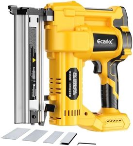 Cordless 2" Brad Nailer Compatible with DeWalt 20V Battery(No Battery), Ecarke 2 in 1 Electric Nail Gun Staple Gun with 18GA Nails/Staples, Battery Power Nail Gun for Trim Wood Crafting Home Carpentry