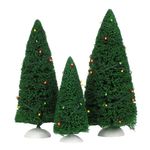 Department 56 Accessories for Villages Green Twinkling Lit Trees Accessory Figurines (Set of 3)