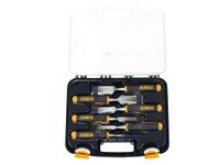 DeWalt Wood Chisel Set, 6 Piece, Contains one of each size: 6, 13, 19, 25, 32, 38mm (1/4, 1/2, 3/4, 1, 1.1/4, 1.1/2in).