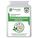 Multivitamin with Iron 180 Tablets (6 Months Dose) | Immune Support | One A Day Multivitamins for Men & Women | UK Manufactured to GMP Guaranteed Quality | Multivitamin Vegetarian by Prowise