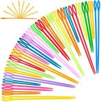 VGOODALL Plastic Yarn Needles, 120PCS Large Eye Yarn Neddles Colorful Sewing Neddles Bulk for DIY Weaving Sewing Tapestry