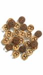 Ekta Enterprise Natural Coconut Shell Wooden Button 2 Holed Buttons for Designer Collection of Ethnic Ware, Sewing, DIY Art and Craft Pack of 100 (Design, Two Rings)