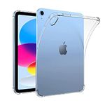 Al-HuTrusHi Clear Case Cover Compatible with iPad 10th Generation 2022 [A2757,A2777] , Slim Lightweight Transparent Soft Cover with Soft Silicone Raised Edge for iPad 10 th 10.9" - Clear