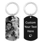 Custom Keychain, Personalized Keychain, No Fading Photo Keychain Ring, Customized Picture Keychain for Women Men Dad Mom Gift