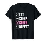 Eat Sleep Cheer Repeat Funny Vintage Cheerleading Gift T-Shirt