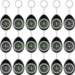 Janinka 18 Pcs Small Keychain Compass Survival Compass Bulk Compass for Kids Pocket Mini Compass for Outdoor Hiking Camping Hunting Climbing (Black)