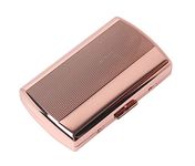 Mini Metal Cigarette Case - Portable Double Sided Spring Clip Holds 12 Regular 85mm Short Cigarettes，Can Not Be Placed The Credit Card Inside (85's 12pcs Rose)