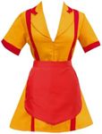 Amayar Women's Waitress Uniform Cosplay Fancy Dress Party Costume X-Large Yellow