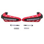 Pivalo PVHP22R Motorcycle Hand Guard with LED Light Universal Bike Handle Protector Shield Handlebar Protection Gear for ATV (Red, 7/8 Inch, 22mm)