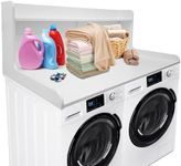 2-Tier Washer Dryer Countertop, 54" x 27.55" Laundry Countertop with Edge, Wood Washer Dryer Topper for Laundry Room Organization, White