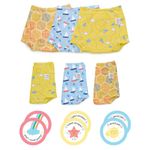 SuperBottoms Padded Underwear™ & Potty Training Stickers | For Potty Training & Mess-Free Diaper-Free time | Prevents Pee Puddles | 3 layers of Premium Cotton Padding (No sponge) |(Size: 3, Pack of 6)