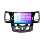 BXLIYER - 6G+128G - Android 13 IPS Car Stereo For Toyota Fortuner Hilux Revo Vigo (2004-2014) - Wireless CarPlay/Android Auto - Camera & MIC - 9 Inch 2 Din -DSP Steering Wheel DAB Fast-boot 360-Camera