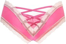 Sofishie Sexy V-back Criss Cross Panties, Whitepink, Large