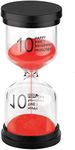 SuLiao 10 Minute Hourglass, Red Sand Clock Timer, Plastic Sand Watch 10 Min, Big Hour Glass Color Sandglass for Kids, Games, Classroom, Office, Kitchen, Decoration