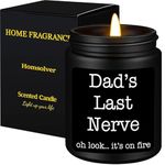 Homsolver Dad Gifts from Daughter Son,Gifts for Dad Who Wants Nothing, Birthday Fathers Day Christmas Gifts for Dad Stepdad Adoptive Father, Sandalwood Scented Candle,Black