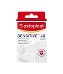 ELASTOPLAST Sensitive Adhesive Bandages for Wound Care and First Aid Kit, Extra Skin-Friendly Hypoallergenic Bandages, Strong Adhesion, Bacteria Shield, First Aid Supplies, 40 Assorted Sizes, White