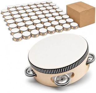Claw road 100 Pack 4 Inch Blank Tambourines, Wooden Handheld Percussion Instruments with 3 Metal Jingles for DIY Wedding Favors, Church Worship, Classroom Music & Party Activities