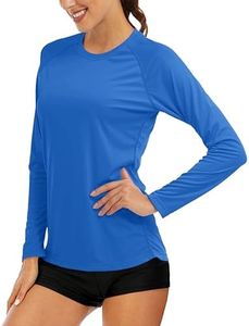 MAGCOMSEN Women's Long Sleeve Sun Protection Shirts - Lightweight, UV Protection, Summer T-Shirts in Blue, Green