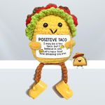 Positive Taco Emotional Support Taco, Positive Crochet Animals Crochet Plushies Mini Funny Crochet Stuffed Animals Encouragement Gifts for Women Men Friends Sister Motivational Inspirational Gifts
