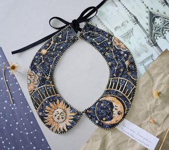 Wizardi Bead Embroidery Kit. Decoration - Collar Galactic Beauty. Colorful Beads, Beading Needles. DIY Kit. Embroidery for Beginners. Home Decor. ADC-001 Abris Art