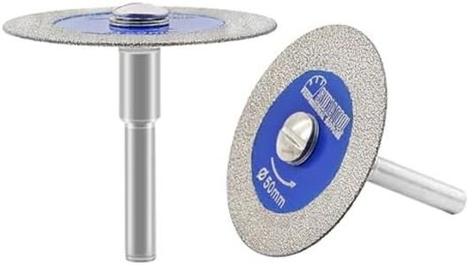 SHDIATOOL Diamond Glass Cutting Disc, 50mm(2-inch) Mini Diamond Saw Blades with 6mm Shank for Tile Ceramic Porcelain Marble Granite Artificial Stone on Drill Machine Pack of 2