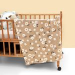 Haus and Kinder 100% Cotton Knitted Blanket for New Born Baby | Baby All Season AC Blankets| Quilt Wrapper for New Born Boy & Girl | Size 80 cm x 100 cm, 0 to 24 Months | Little Bloom