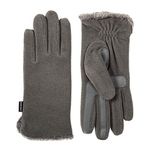 isotoner Women's Stretch Fleece Gloves with Microluxe and Smart Touch Technology, Heather Grey - Smartdri, One Size