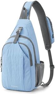 G4Free Sling Bag RFID Blocking Sling Backpack Crossbody Chest Bag Daypack for Hiking Travel (Light Blue)