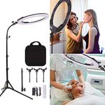 38W 18 inch Bi-Color Dimmable LED Ring Light Beauty Light Kit with Tripod,Soft Tube,3200-5600K for Camera YouTube,Make up,Selfie,Video Shooting Portrait Tattoo Eyebrow