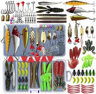 UperUper Fishing Lures Kit Set, Baits Tackle Including Crankbaits, Topwater Lures, Spinnerbaits, Worms, Jigs, Hooks, Tackle Box and More Fishing Gear Lures for Bass Trout 87pcs