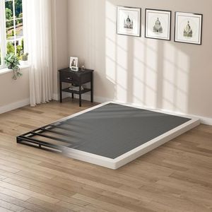SHOANED Queen Size Box Springs - 3 Inch Low Profile Mattress Foundation No Noise Heavy Duty Metal Basics Bed Base with Clean Fabric Cover, Easy Assembly