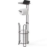 SimpleHouseware Toilet Paper Holder Free Standing with Cell Phone Holder, Bronze