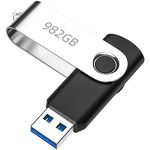 Geshenhansen USB Memory Sticks 982GB High Speed USB 3.0 Flash Drive Swivel USB Stick Data Storage Photo Stick Pen Drive for Computer, Tablet, PC, Auto, USB 3.0, 982 GB