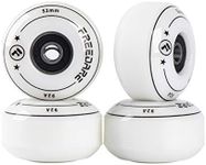 FREEDARE Skateboard Wheels 52mm and Bearings, Spacers Installed 90A Wheels(White,Pack of 4)