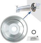 Welvzen 1/2" Thick Spacer for Tub Spout, Flange Trim Ring for Bath Faucet, Eschutcheon Cover Plate for Spigot with Split PVC Blocking Water, Shower Pipe Remodeling Sealer (304SUS-Brushed Nickel)