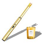 Navpeak Candle Lighter Long Neck Windproof Electric Arc Lighter for Gas Stove Fireplace BBQ Kitchen Grills (Gold)