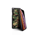 monCarbone Carbon Fiber - 100% Ballistic Fiber Lightweight Ultra Thin Protective Mobile Phone Case with Removable Lens Bumper for iPhone Xs Max 6.5'' - Army Camo Mobile Cases